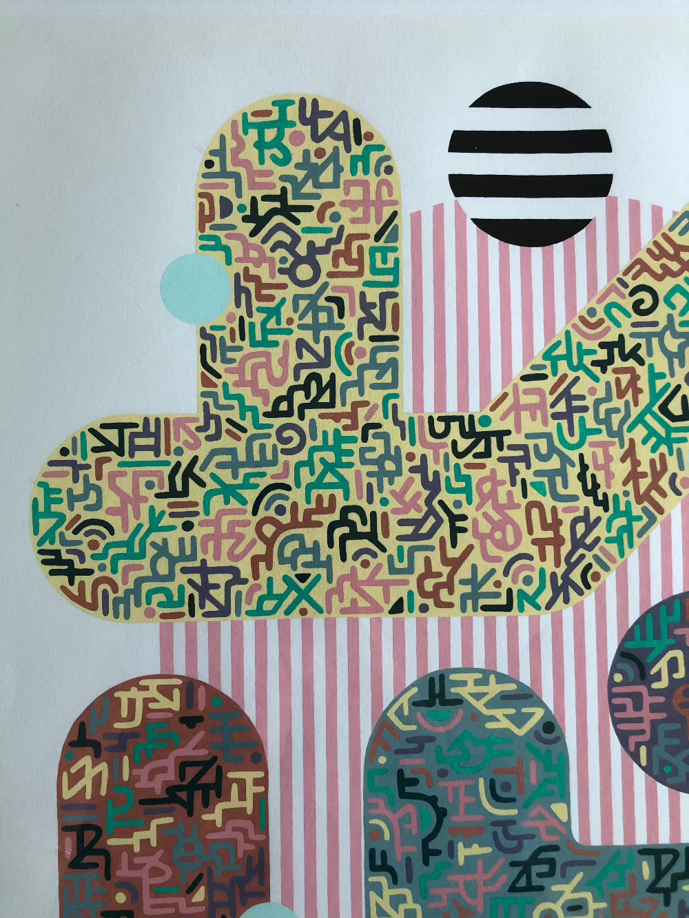 Candy Stripe gouache pattern artwork colour palette