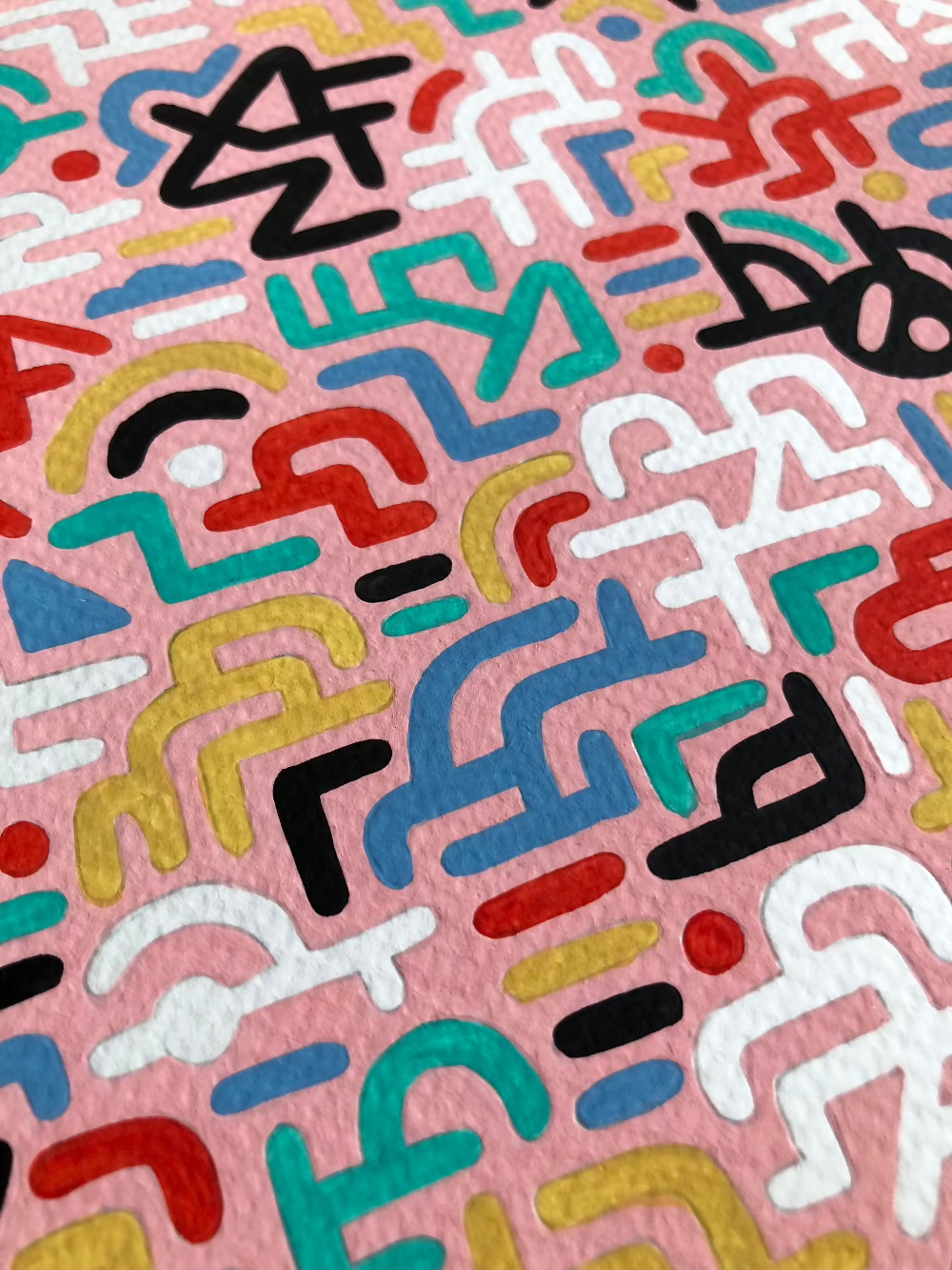 Divine Delight artwork close up of the shapes and colours used.