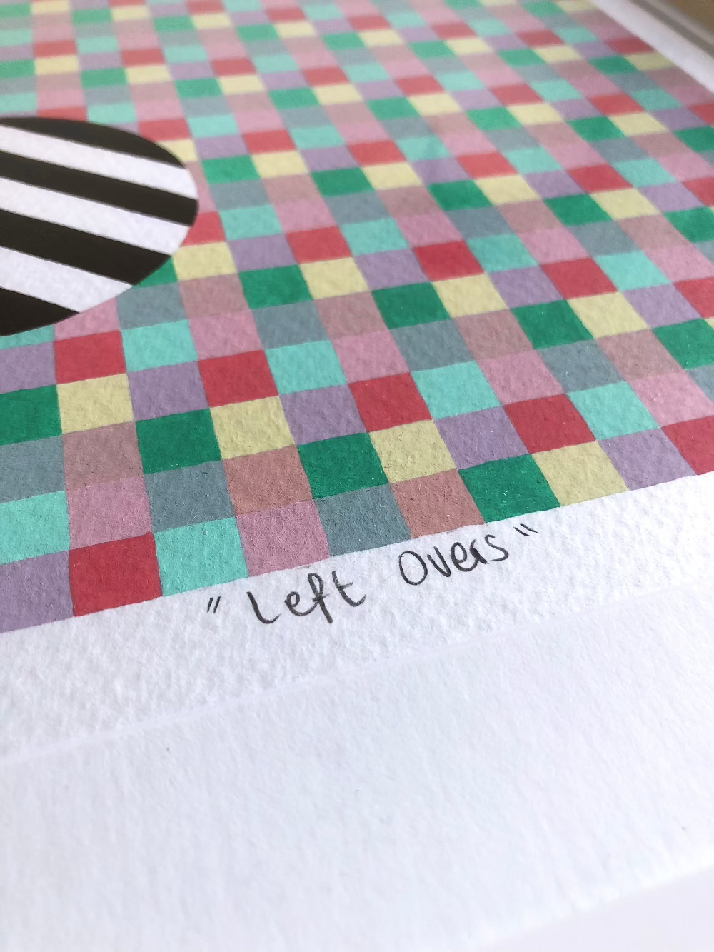 Close up of the title of the artork