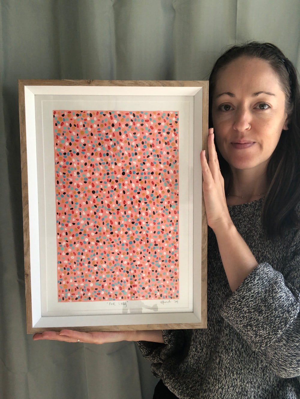 Pink Lady artwork photographed with the artist