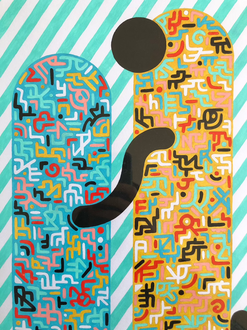 Play Time gouache pattern artwork shapes and colours
